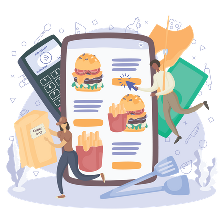 Online Fast Food service Illustration