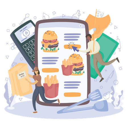 Online Fast Food service  Illustration