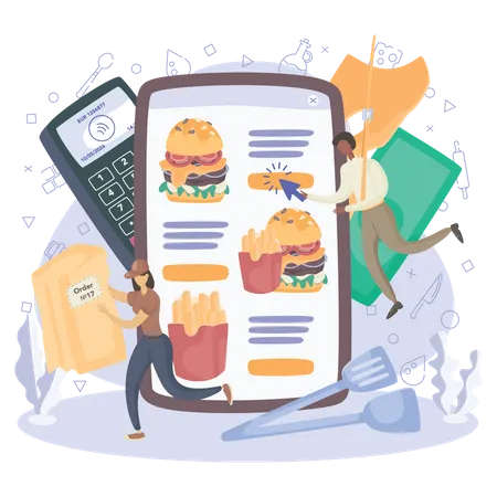 Online Fast Food service  Illustration