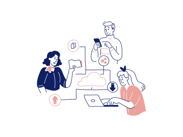 Online file sharing  Illustration