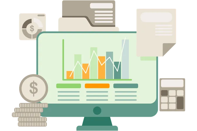 Online Finance Analysis  Illustration