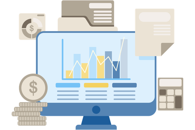 Online finance analysis  Illustration