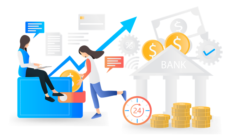 Online Finance Management  Illustration