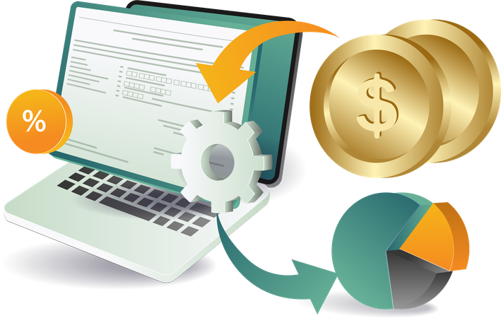 Online financial analysis data  Illustration