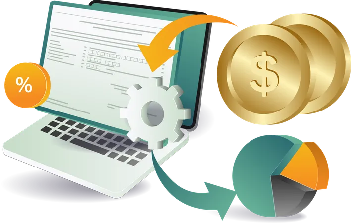 Online financial analysis data  Illustration