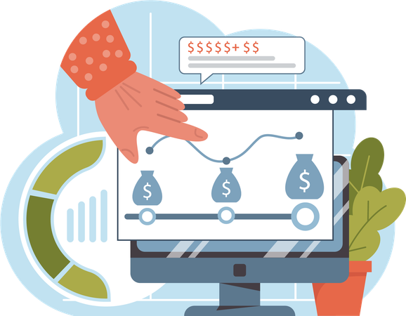 Online financial analysis  Illustration