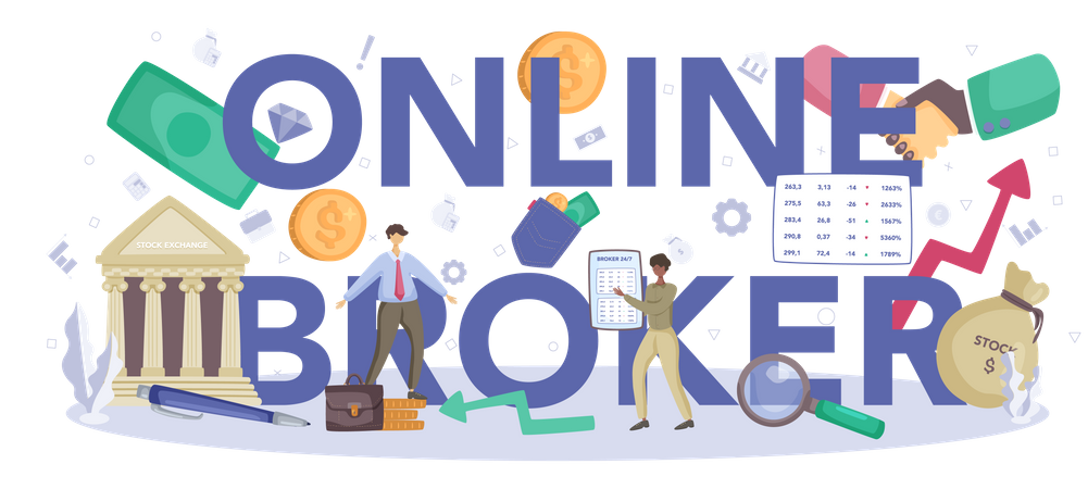 Online financial broker  Illustration