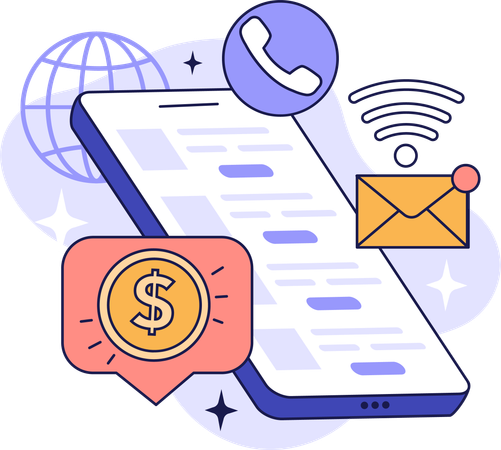 Online financial mail  イラスト