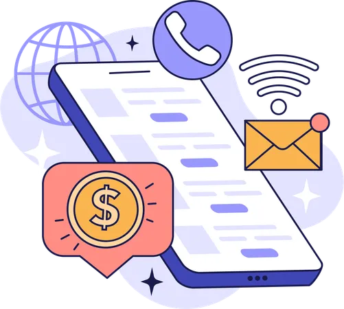 Online financial mail  イラスト