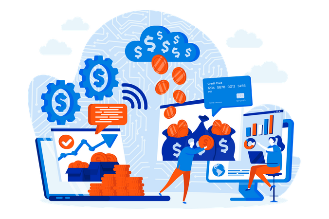 Online Financial Management  Illustration