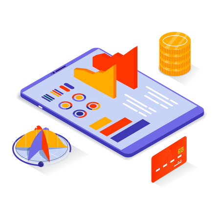 Online-Finanzanalyse  Illustration