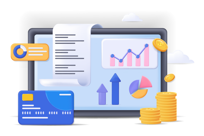 Online-Finanzanalyse  Illustration