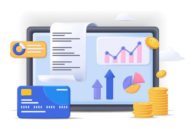 Online-Finanzanalyse  Illustration