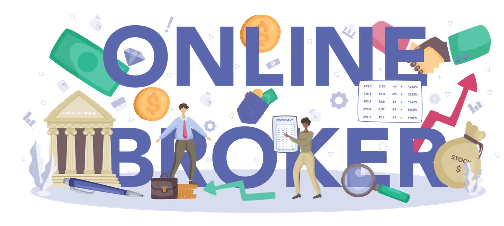 Online-Finanzmakler  Illustration