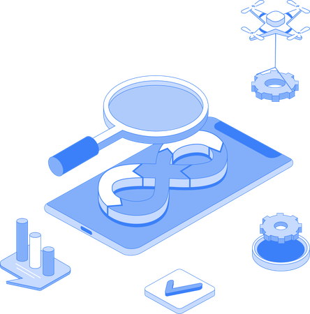 Online find DevOps  Illustration