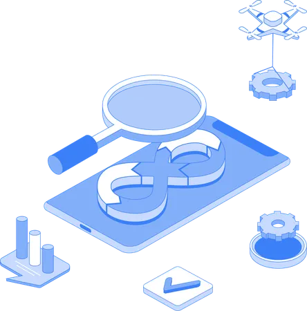 Online find DevOps  Illustration