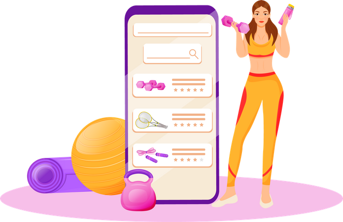 Online fitness app  Illustration