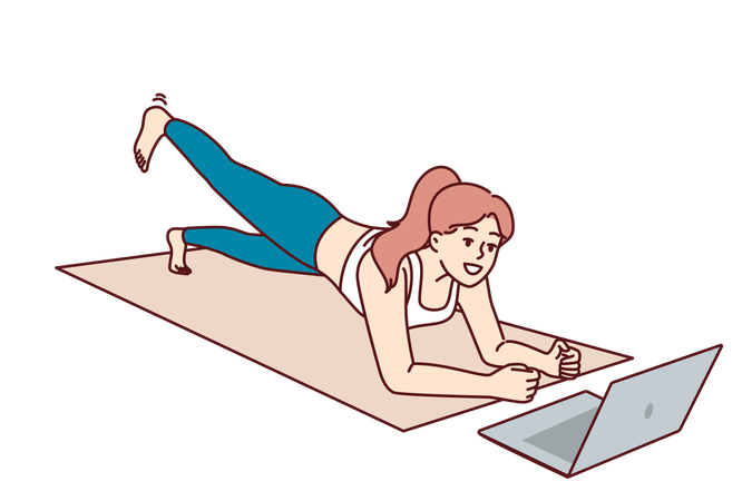 Online fitness trainer  Illustration