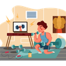 weight lifting video illustration svg
