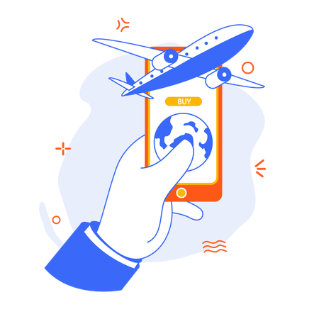 Online Flight book  Illustration