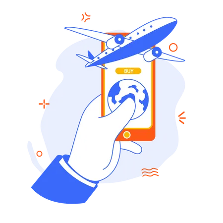 Online Flight book  Illustration