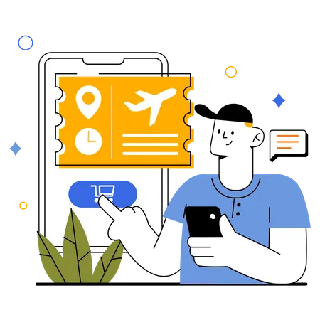 Online Flight Booking Illustration