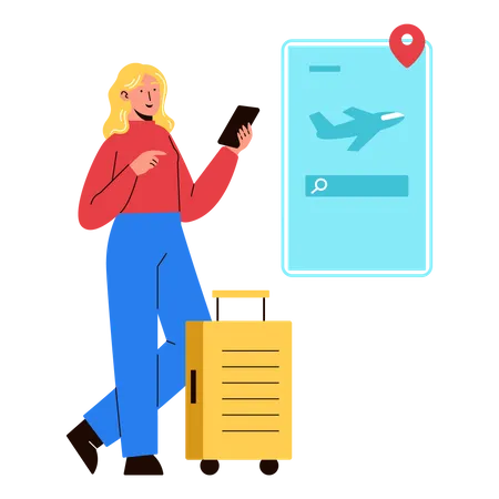 Online Flight Booking  Illustration