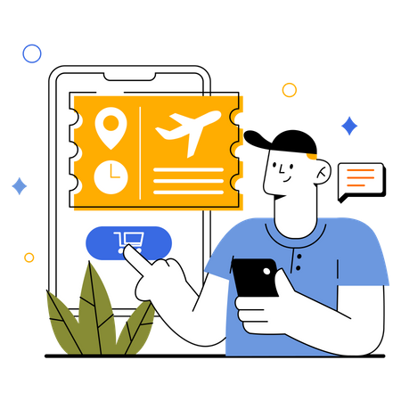 Online Flight Booking  Illustration