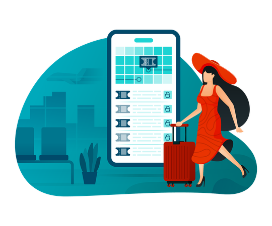 Online flight booking  Illustration