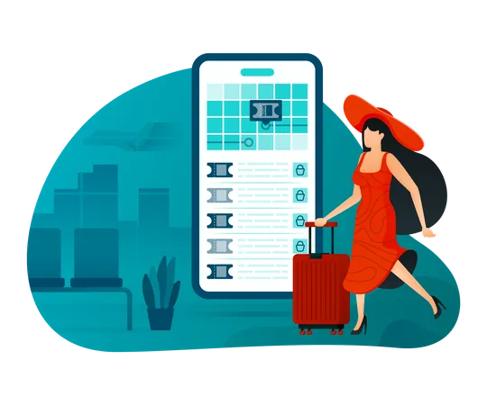 Online flight booking  Illustration