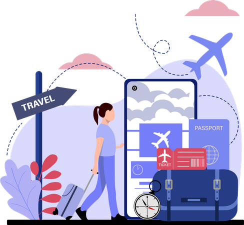 Online Flight Booking  Illustration