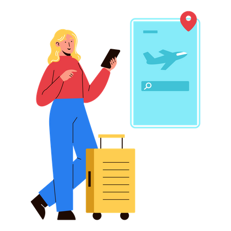 Online Flight Booking  Illustration