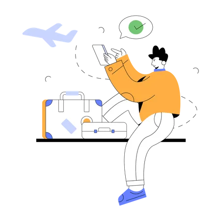 Online Flight Booking  Illustration