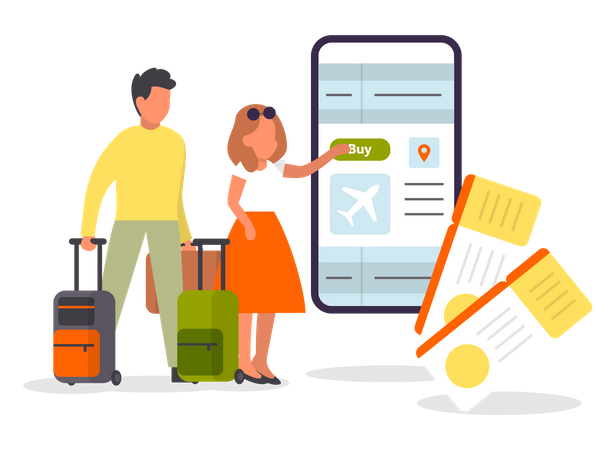 Online flight booking  Illustration