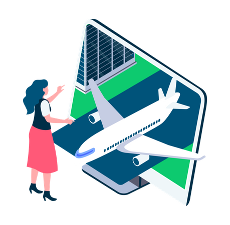 Online flight booking  Illustration