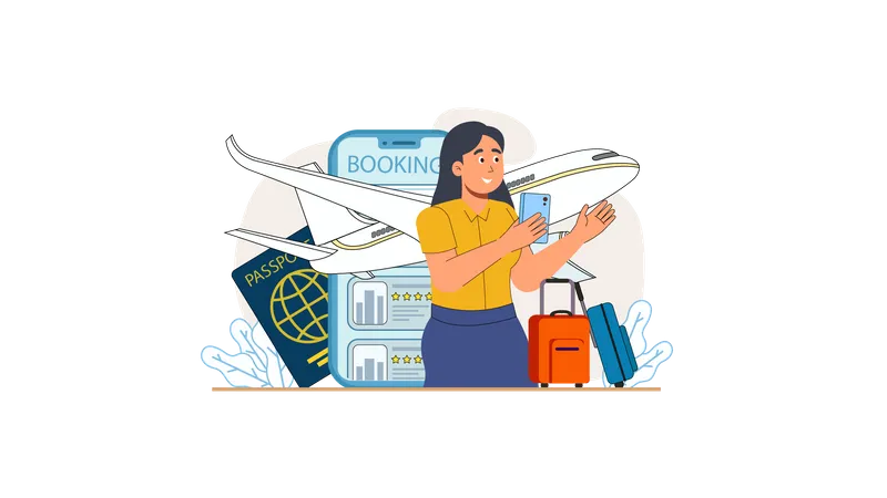 Online flight booking  Illustration