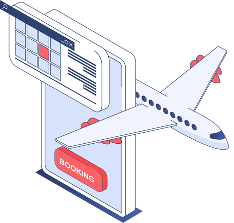 Online flight booking  Illustration