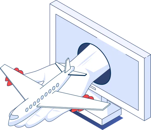 Online flight booking  Illustration