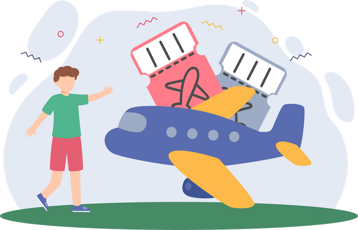 Online flight booking  Illustration