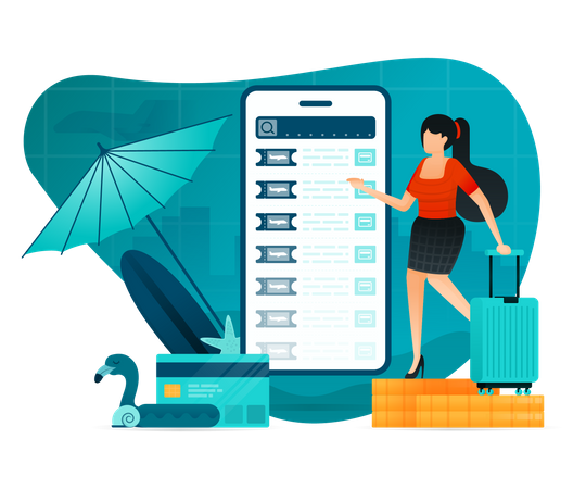 Online flight booking  Illustration