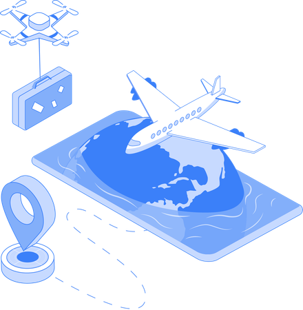 Online flight booking  Illustration