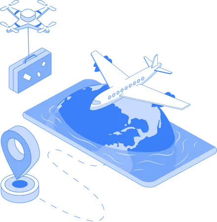 Online flight booking  Illustration