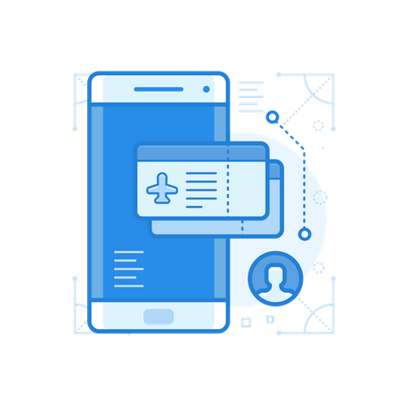 Online Flight Ticket Booking Details In Smartphone  Illustration