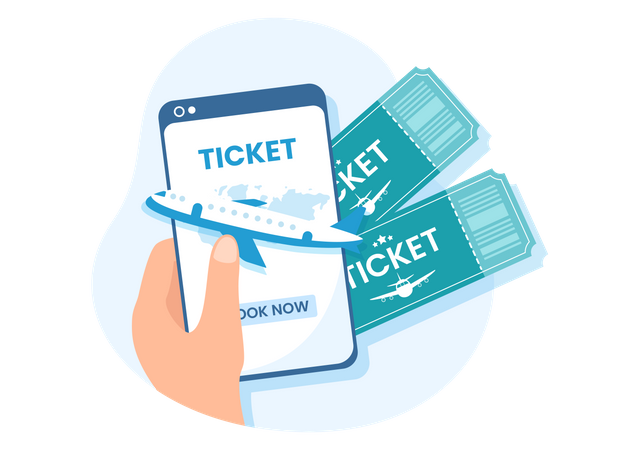 Online flight ticket booking  Illustration