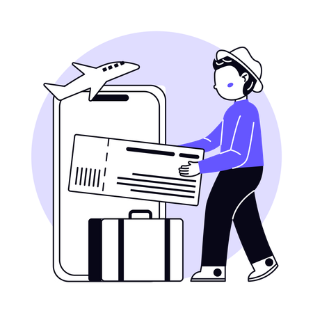 Online flight ticket booking  Illustration