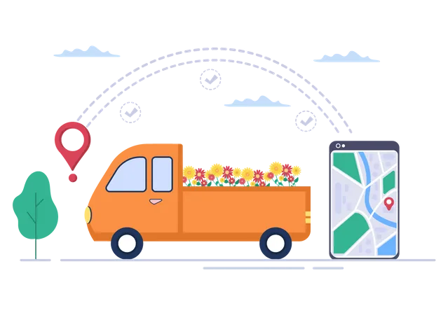 Online Flower Delivery  Illustration