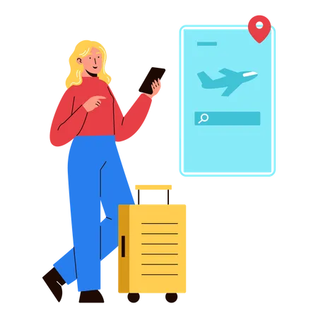 Online-Flugbuchung  Illustration