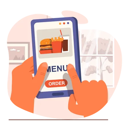 Online food application Illustration