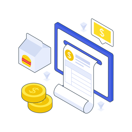 Online Food Bill  Illustration