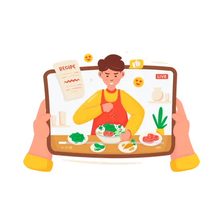 Online food creation application  Illustration